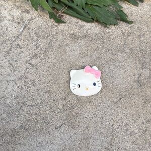 Y2K. Hello Kitty Face Pendant, Pink Bow, Yellow Nose